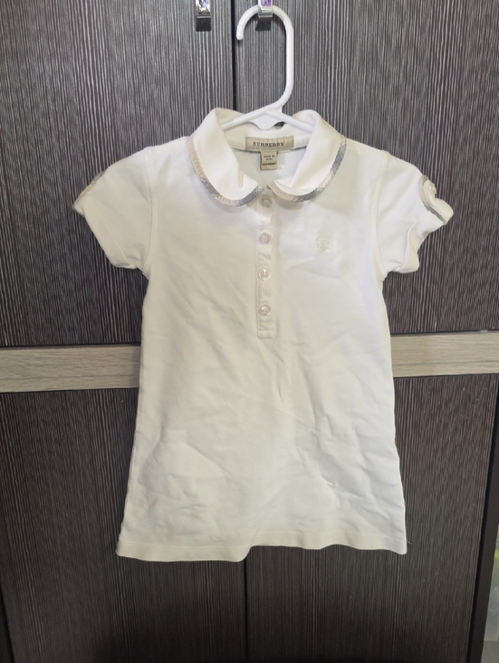 Burberry Other - Kids Burberry White Polo Dress with Trimmed Peter Pan Collar